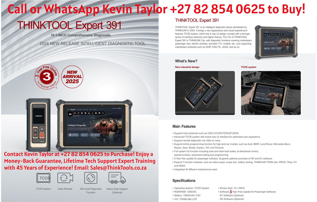 ThinkCar THINKTOOL Expert 391 with AI – Advanced OE-Level Vehicle Diagnostic & Cloud Programming System