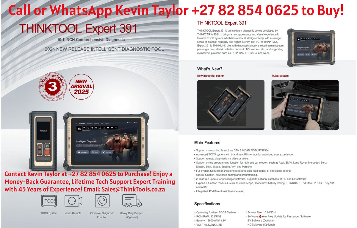 ThinkCar THINKTOOL Expert 391 with AI – Advanced OE-Level Vehicle Diagnostic & Cloud Programming System